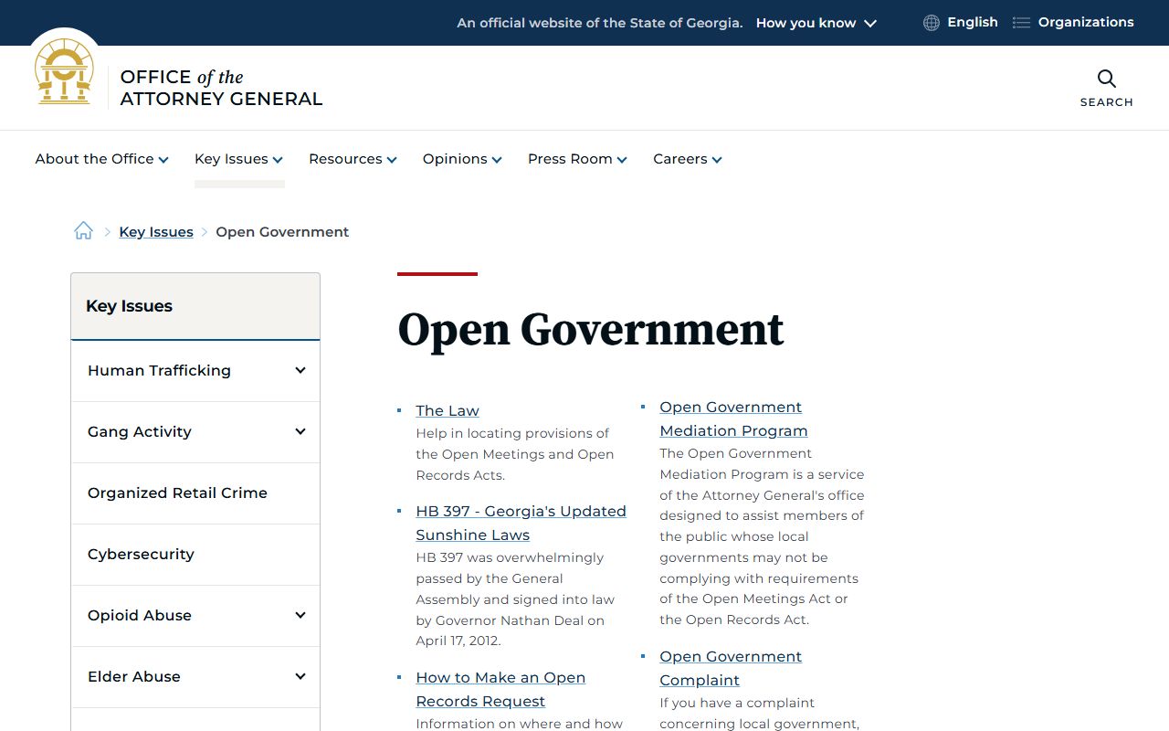Bacon County court records Georgia Attorney General open government