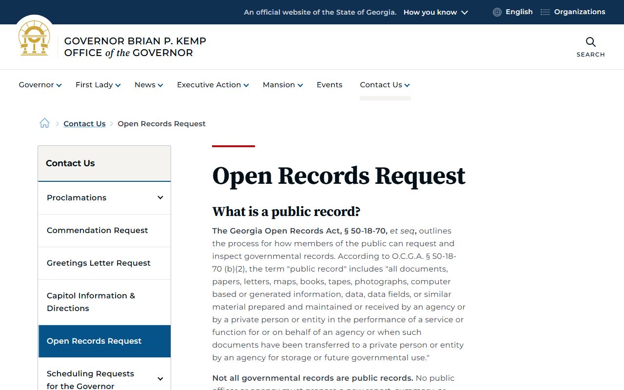 Bacon County court records Georgia open records request