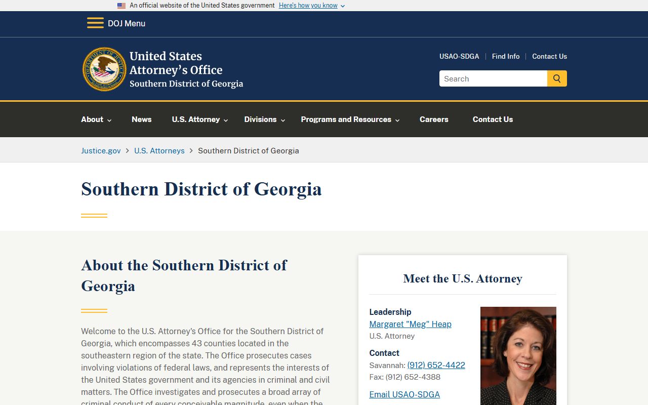 Bacon County criminal court records Southern District federal prosecution