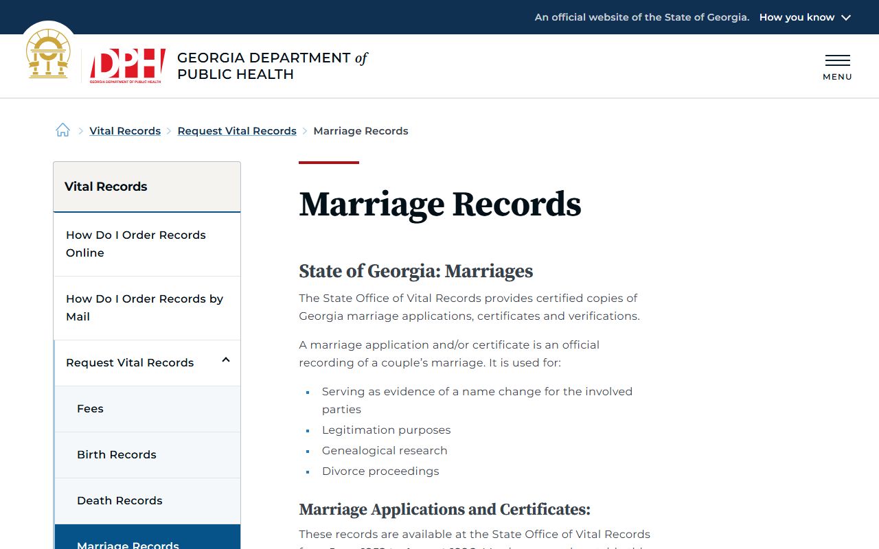 Bacon County marriage and divorce records Georgia DPH marriage request