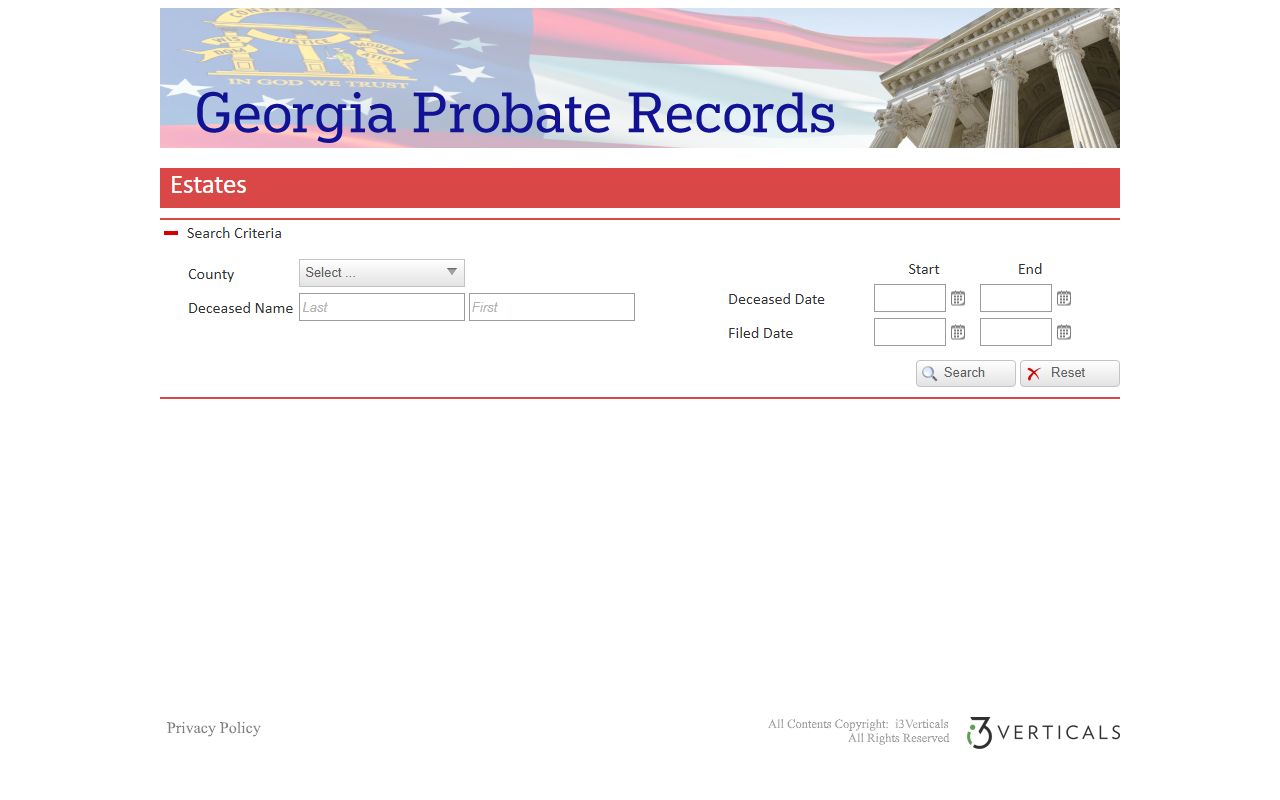 Bacon County probate records estate search form