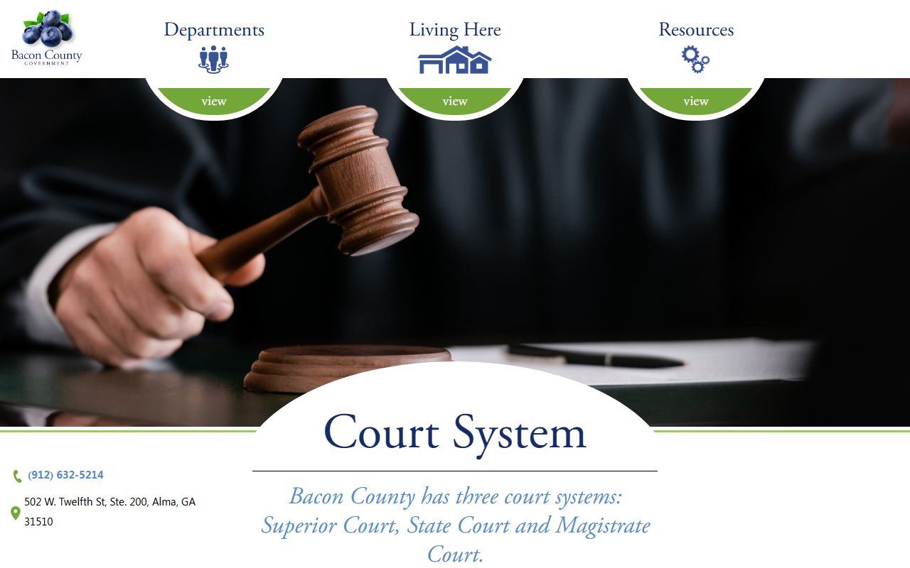Bacon County warrant records court-system contacts